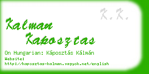 kalman kaposztas business card